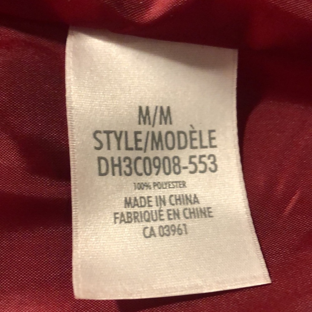 👛 (ANY 2/$25) DENVER HAYES Tailored, Lined Polyester Red Zipper Jacket - Picture 4 of 6